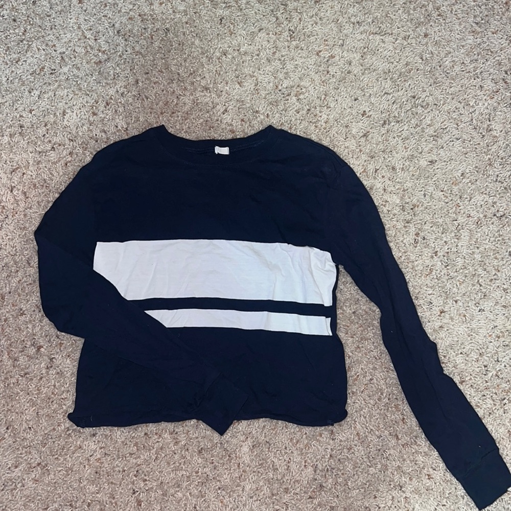 Navy and white long sleeve